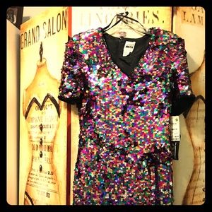 Multicolored evening party dress